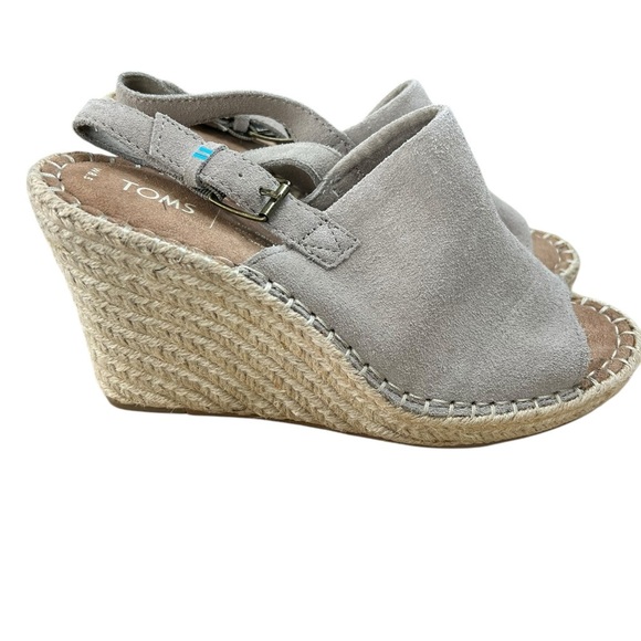 TOMS Women’s Desert Taupe Suede Monica Wedge - Size 8.5. NWOT - Picture 1 of 6